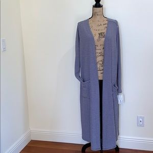 LuLaRoe Sarah black and white striped long sweater